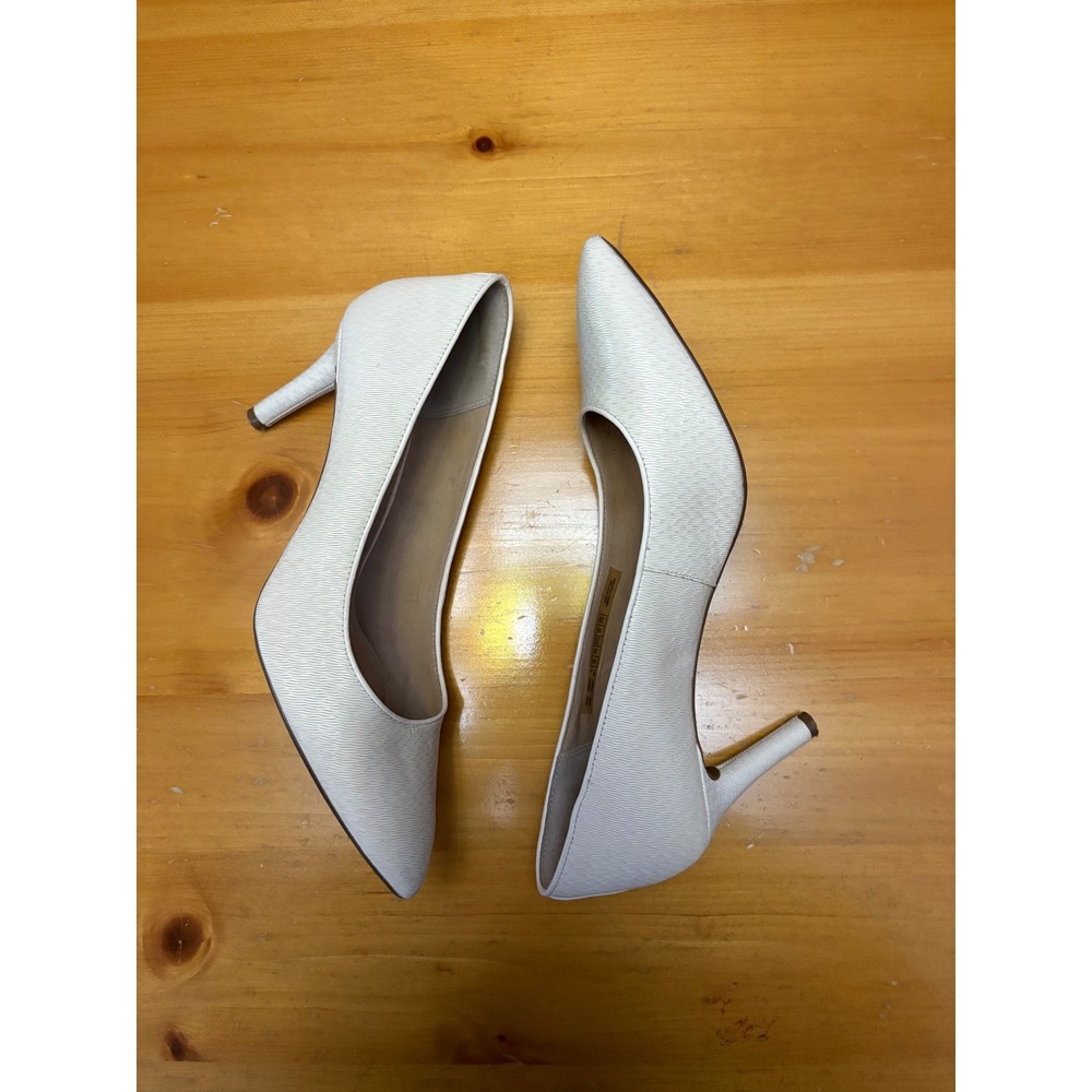 Rockport Total Motion Women 10 White‎ Textured Pointed Toe Pumps Stiletto Heels